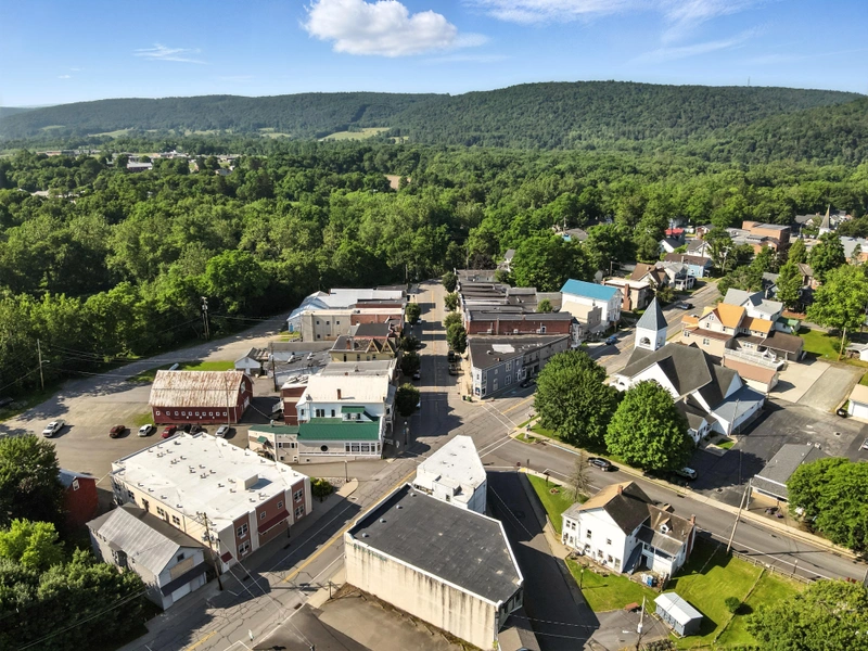 Drone flyover image 2 of Wyalusing, PA
