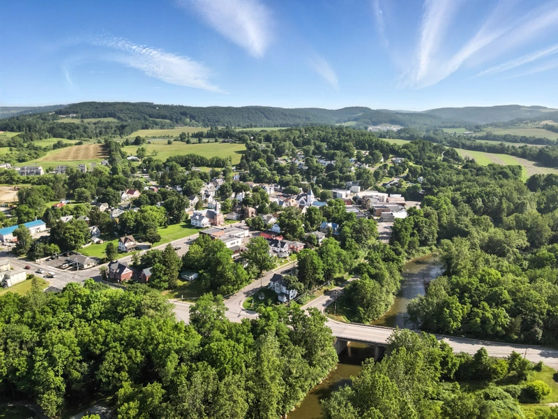 Drone flyover image 4 of Wyalusing, PA