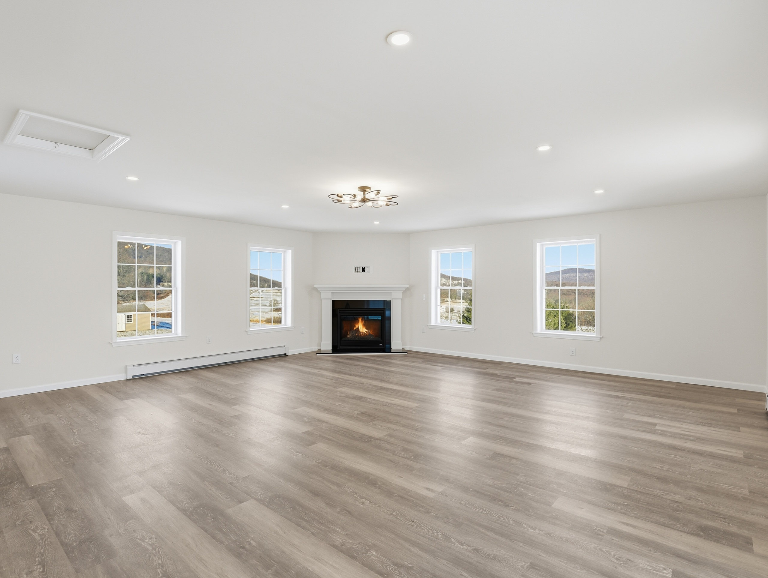 HDR real estate photography showing interior with balanced lighting