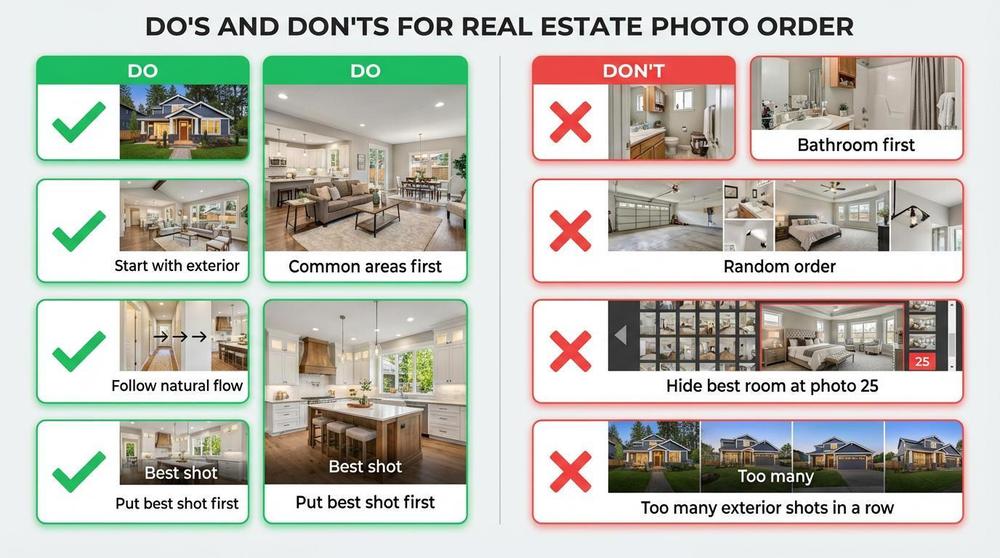 Do's and don'ts for real estate photo order