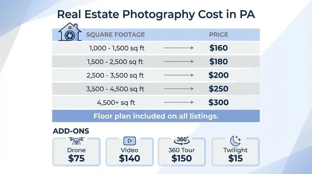How Much Does Real Estate Photography Cost in PA?