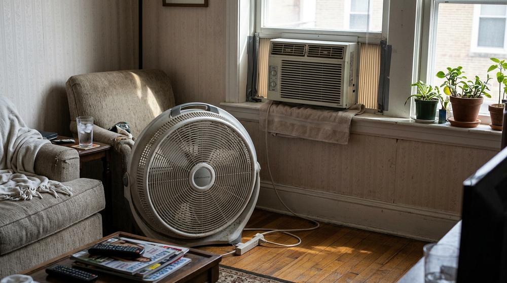 Portable fan heater or AC unit - remove before listing photos