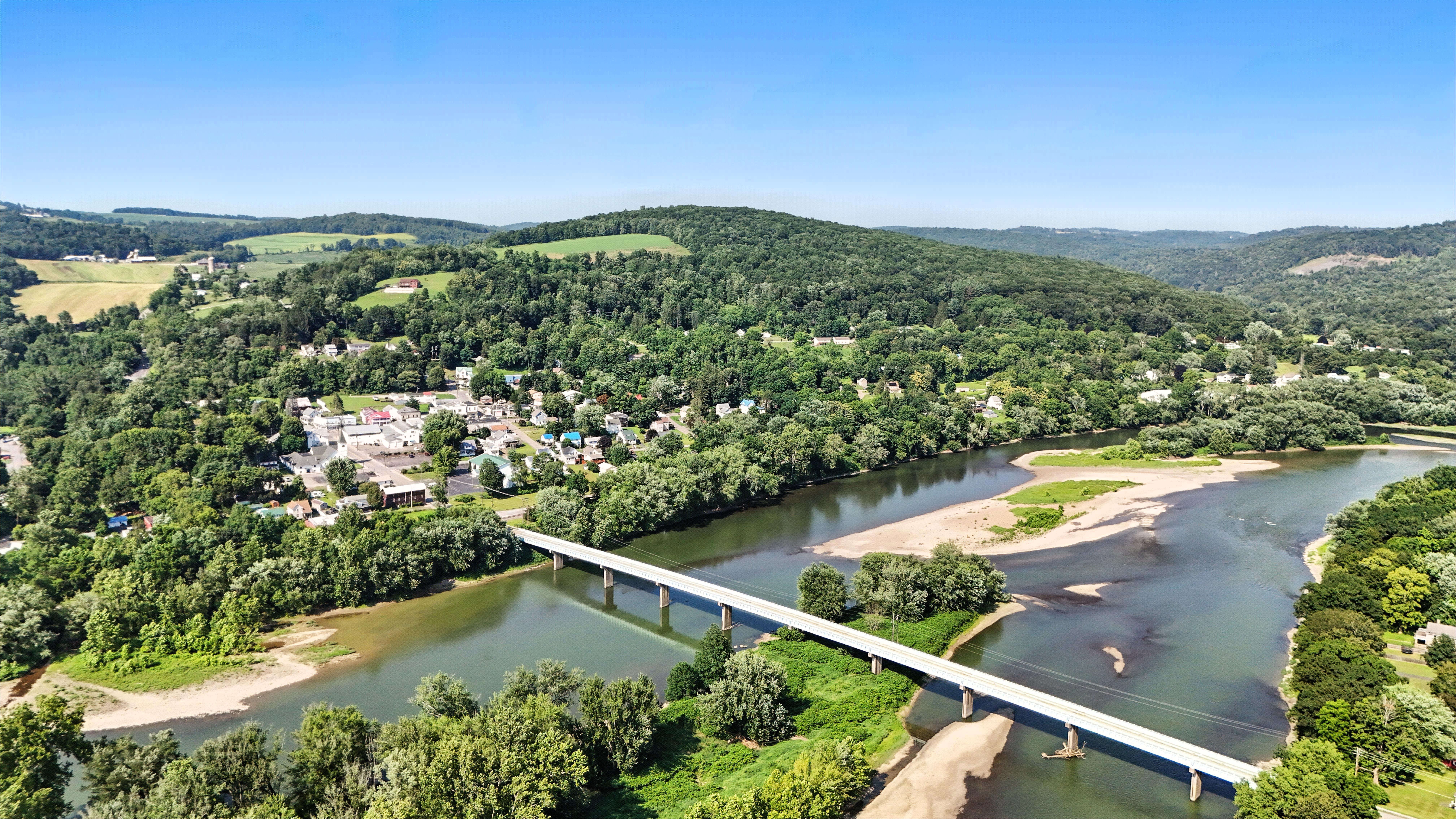 Drone flyover image 2 of Laceyville, PA
