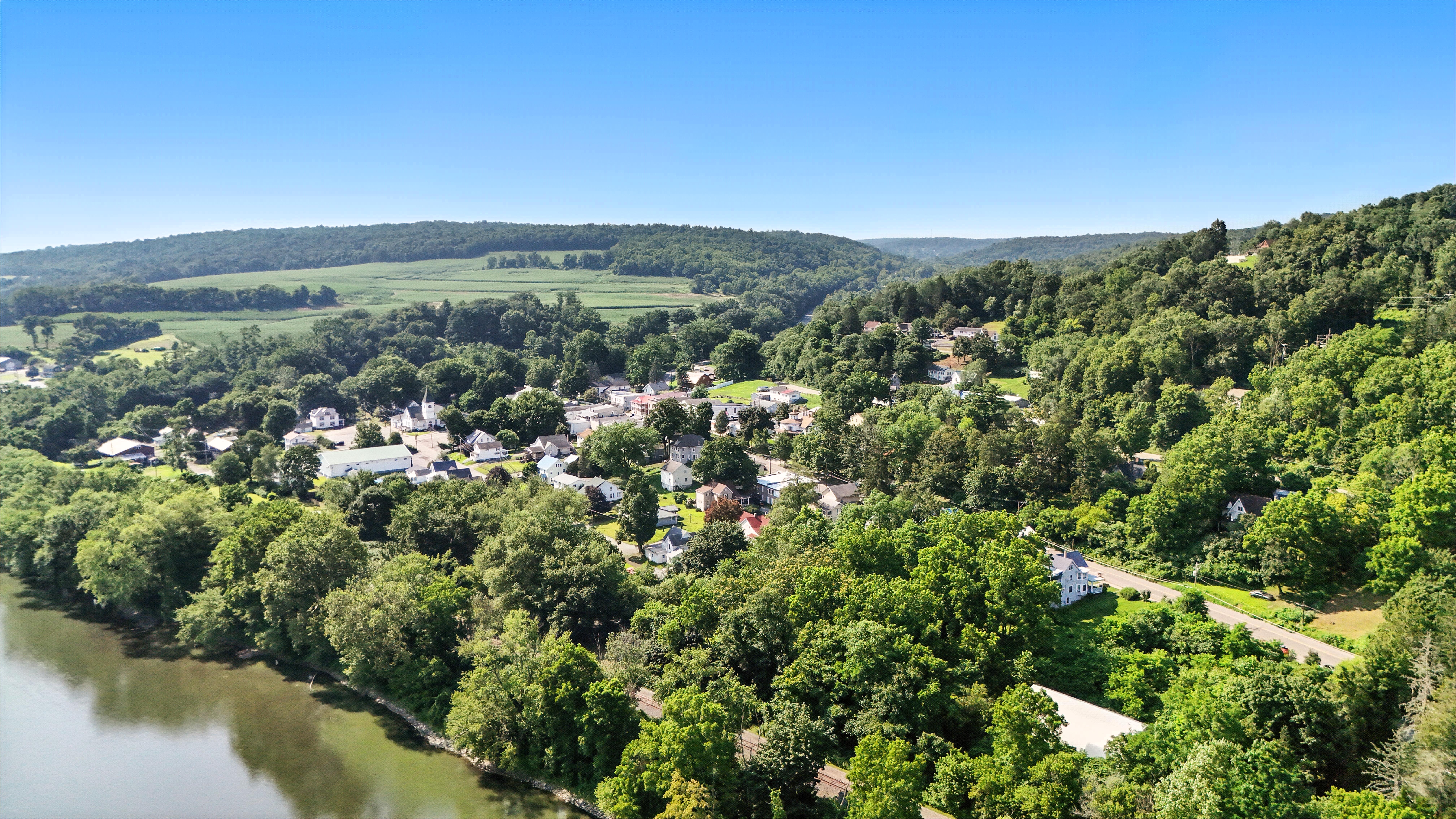 Drone flyover image 4 of Laceyville, PA