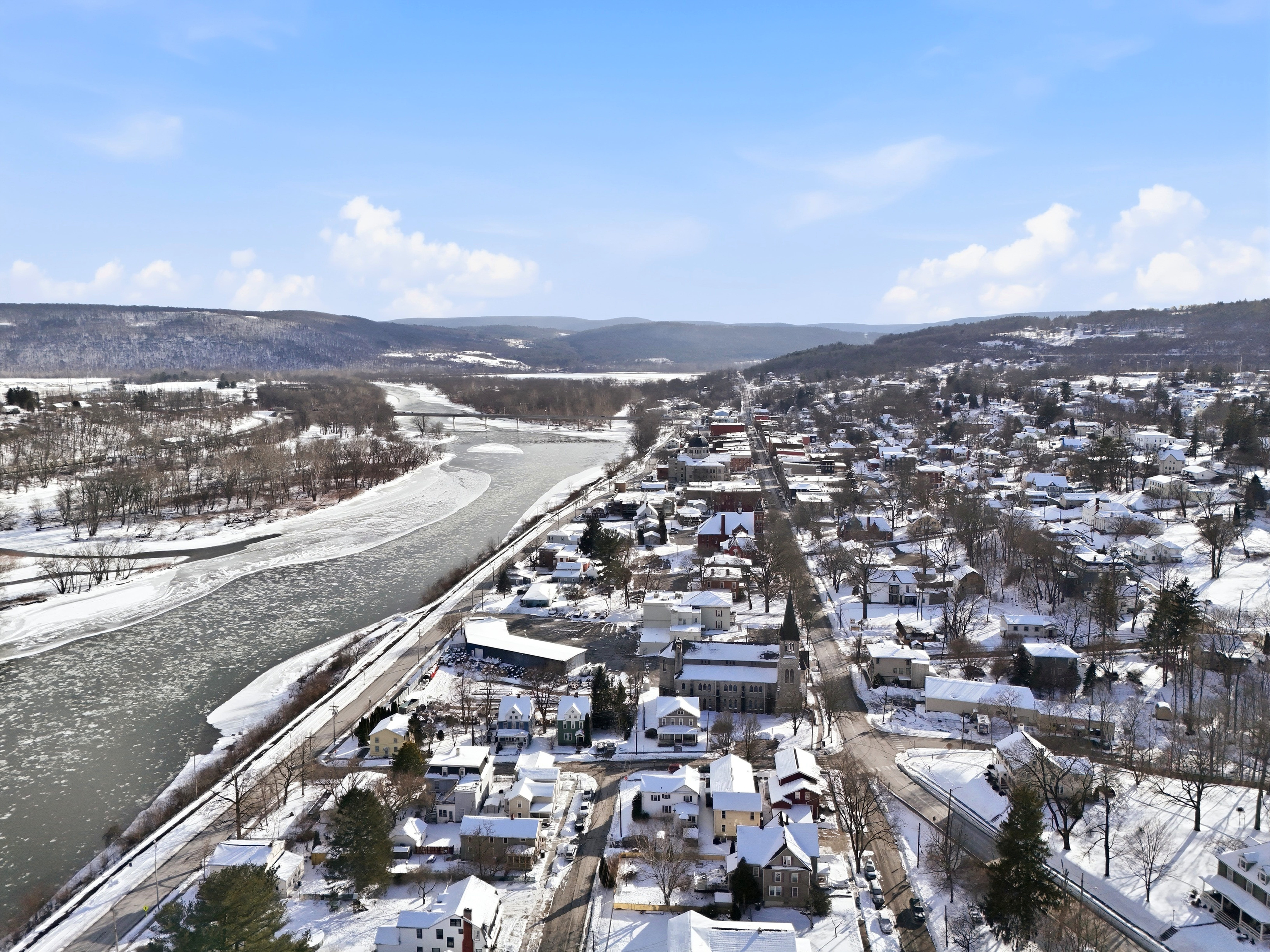 Aerial view of Towanda, PA