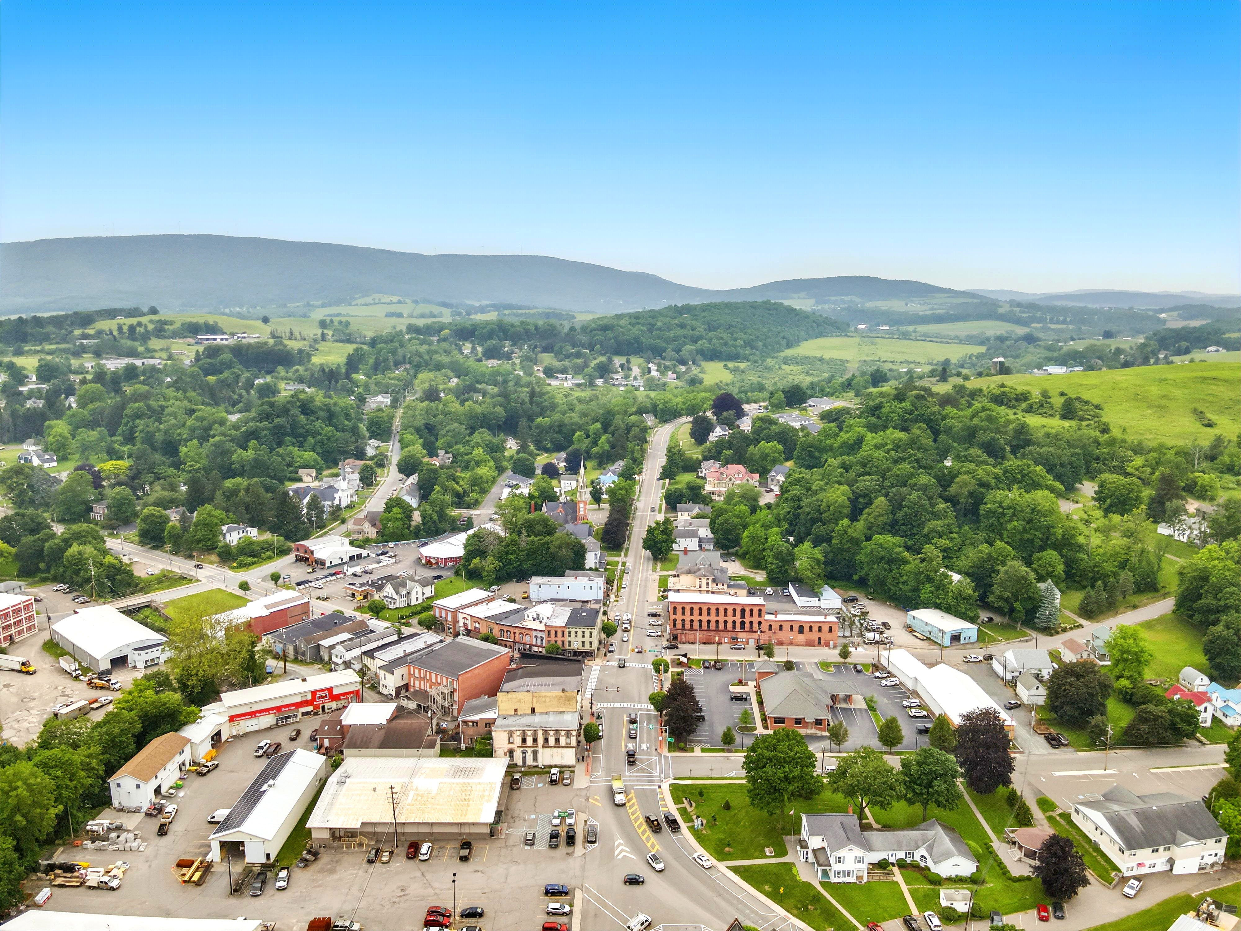 Drone flyover image 3 of Troy, PA