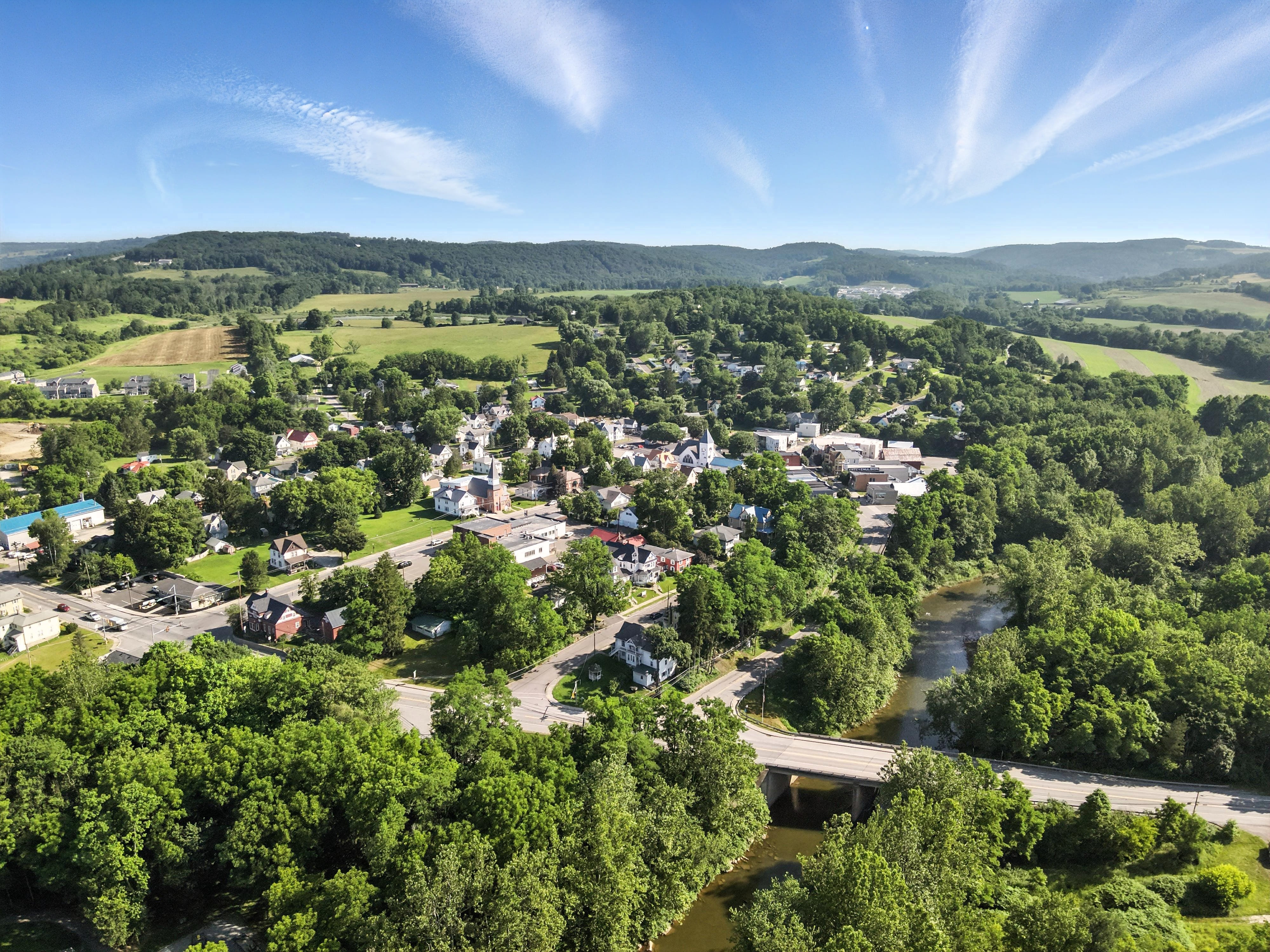 Drone flyover image 4 of Wyalusing, PA