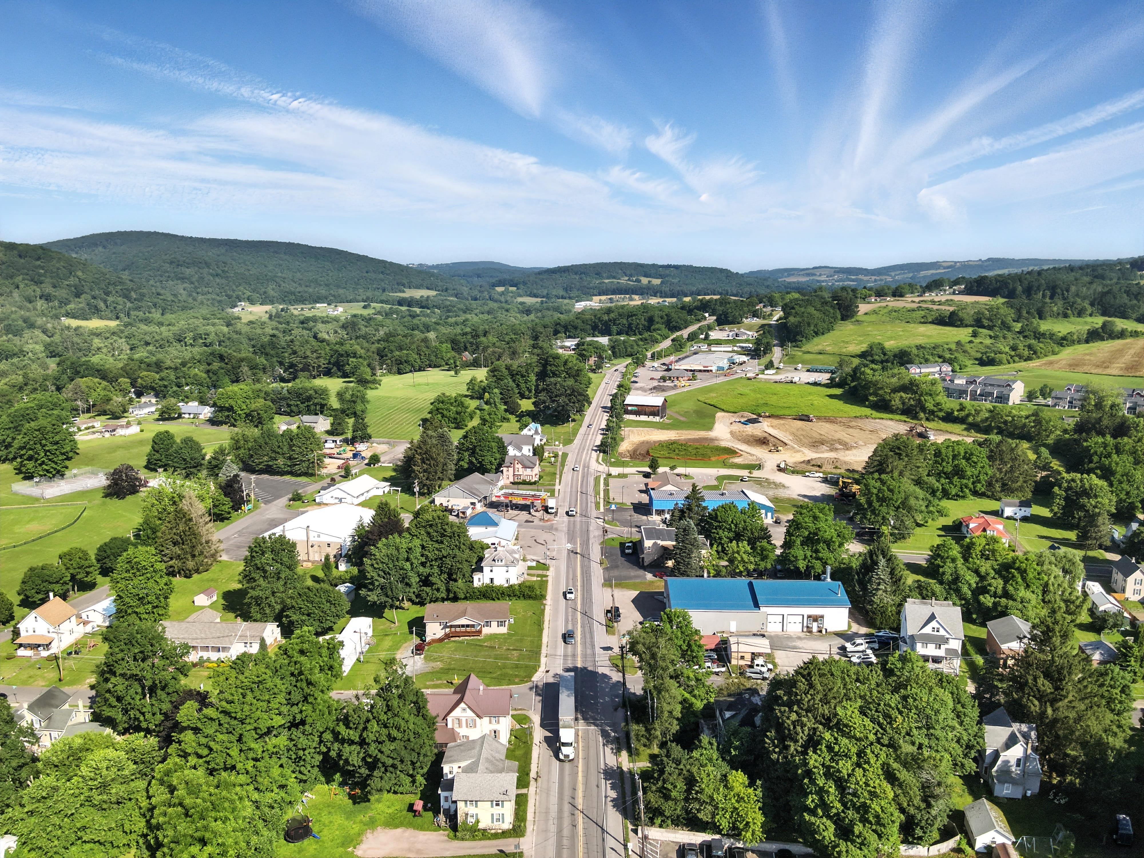 Drone flyover image 6 of Wyalusing, PA